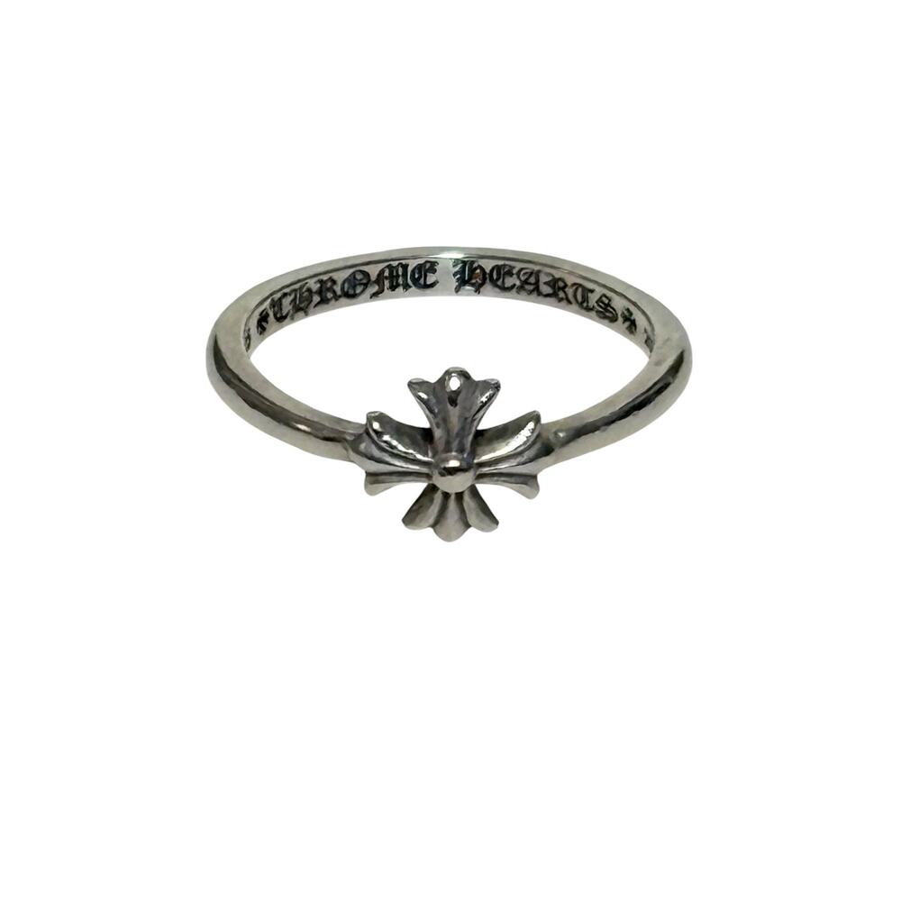 Chrome Hearts Sterling Silver Cross Bubblegum Ring Size 5
